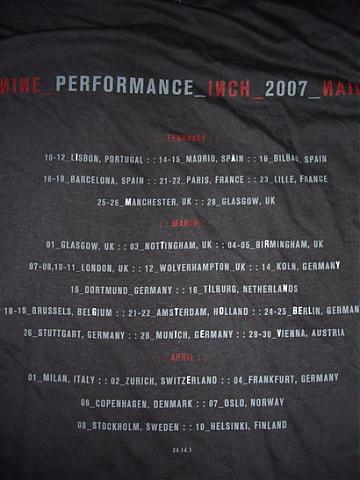 Nine Inch Nails tour shirt